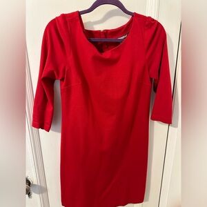 Banana Republic red 3/4 sleeve stretchy dress